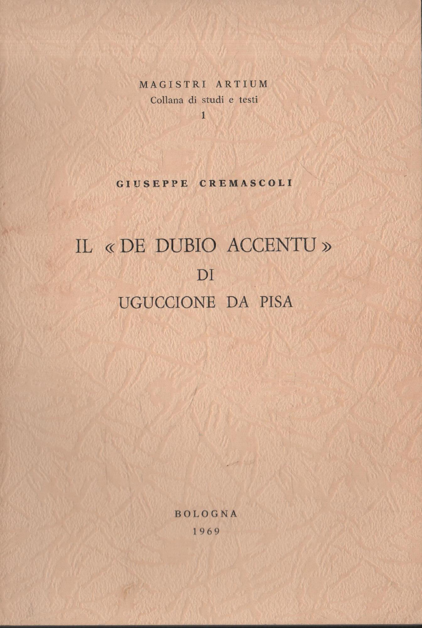 Il "De Dubio Accentu" di Uguccione da Pisa