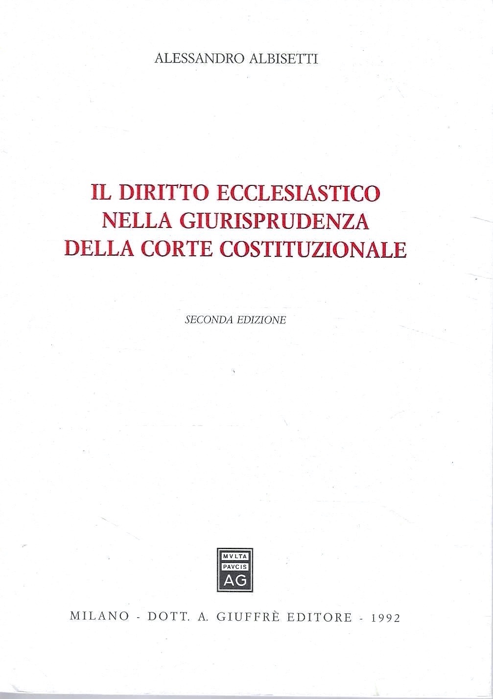 Il diritto ecclesiastico nella giurisprudenza della Corte costituzionale