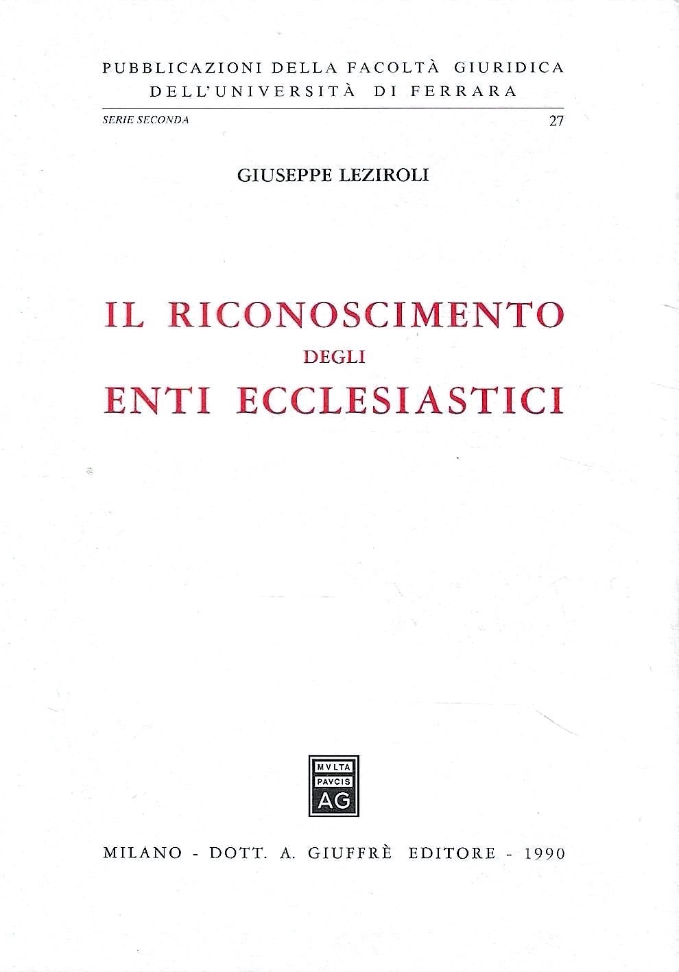 Il riconoscimento degli enti ecclesiastici