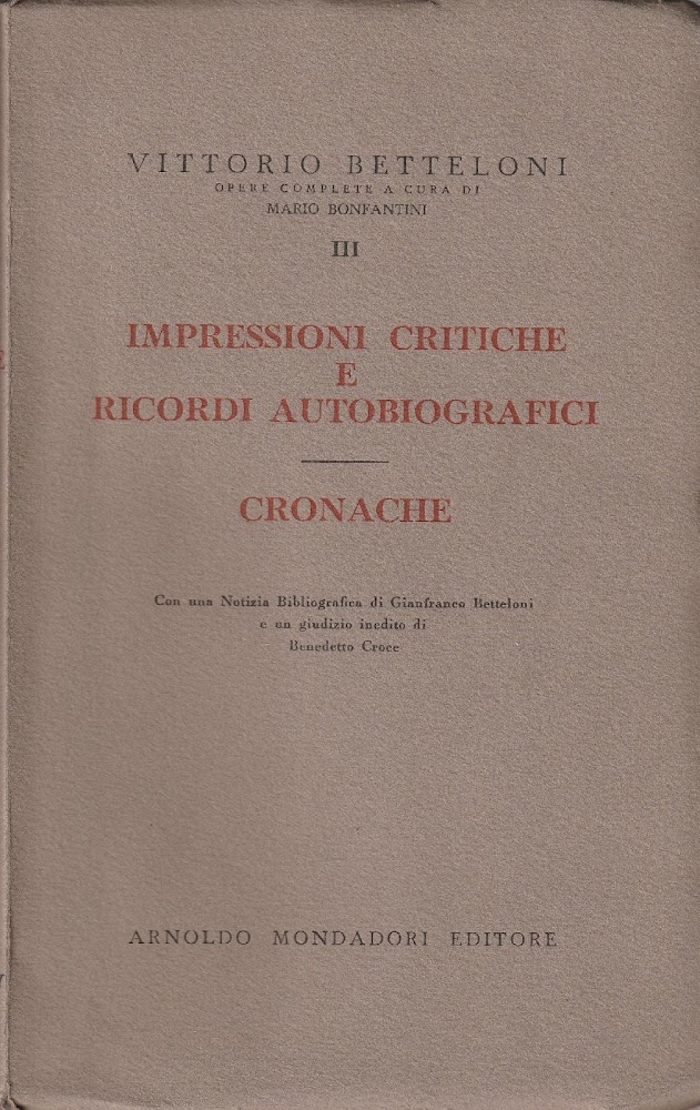 Impressioni critiche e ricordi autobiografici