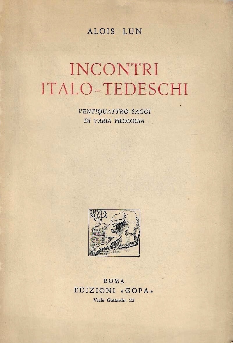 Incontri italo-tedeschi. Ventiquattro saggi di varia filologia