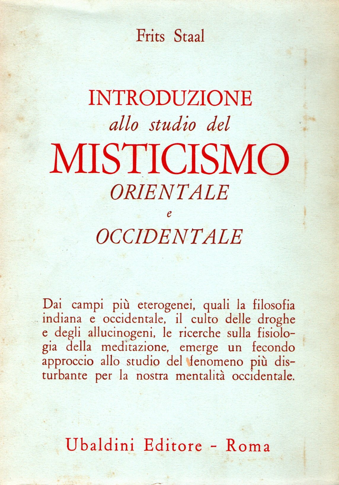 Introduzione allo studio del Misticismo orientale e occidentale