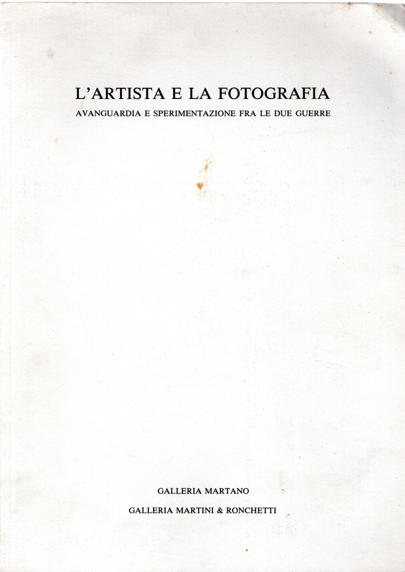 L'artista e la fotografia. Avanguardia e sperimentazione fra le due …