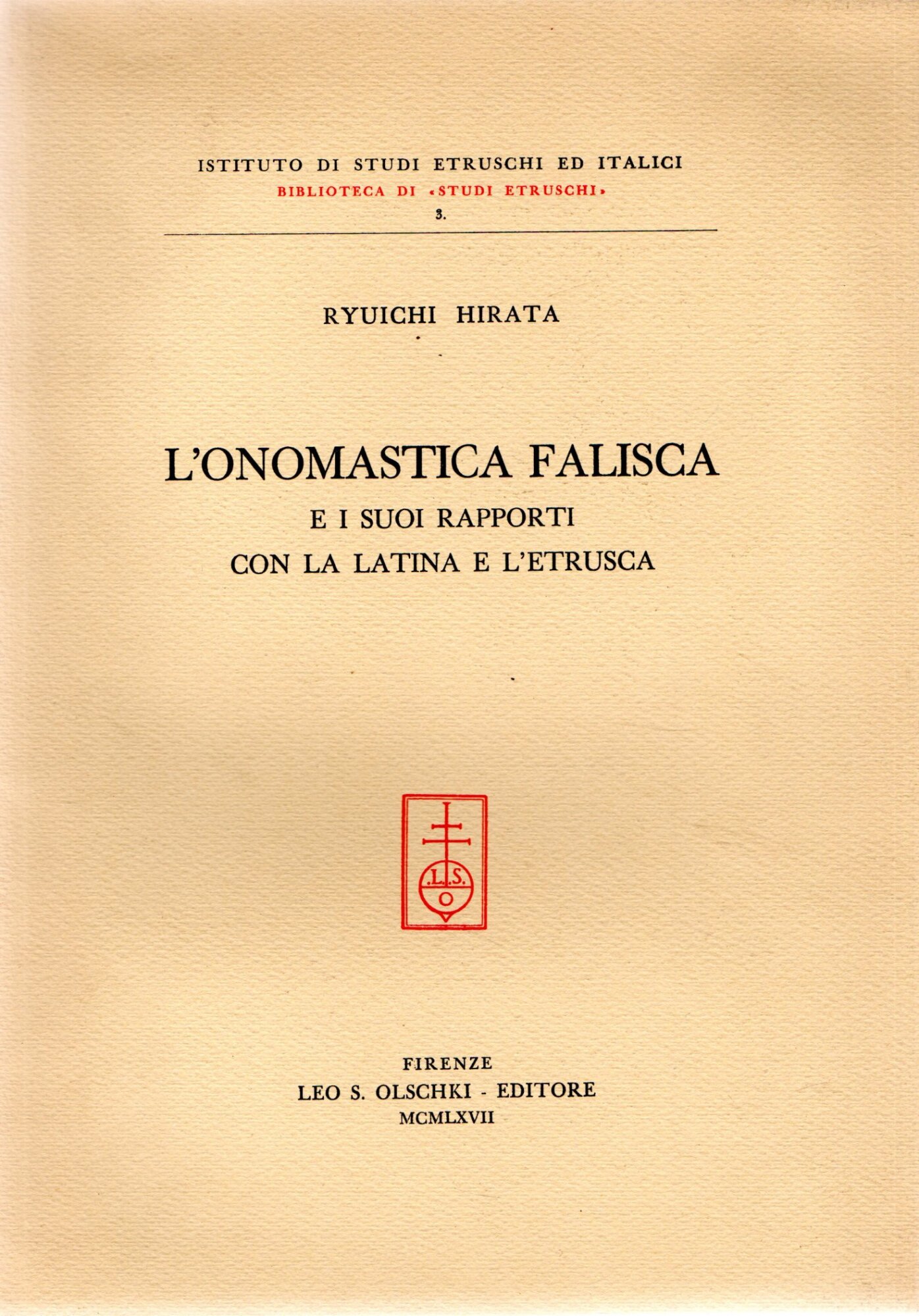 L'onomastica falisca e i suoi rapporti con la latina e …