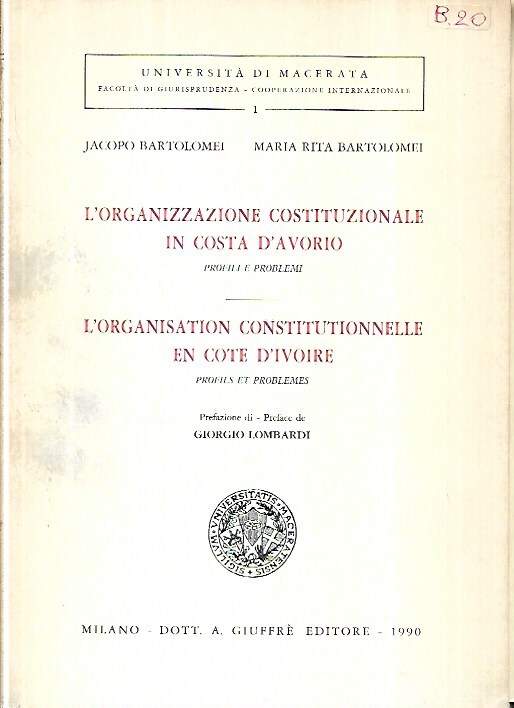 L'organizzazione costituzionale in Costa d'Avorio, L'organisation constitutionnelle en Cote d'Ivoire