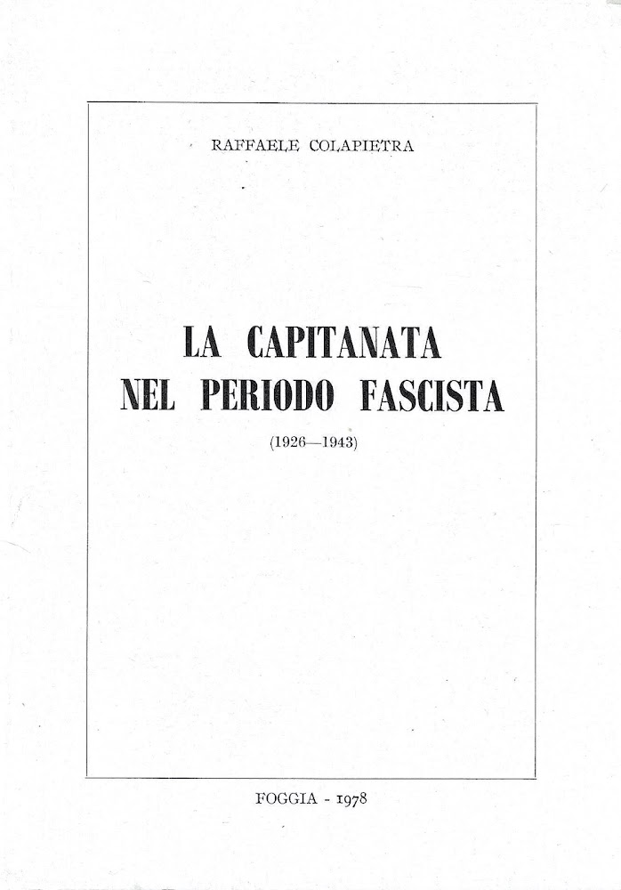 La Capitanata nel periodo fascista (1926-1943)