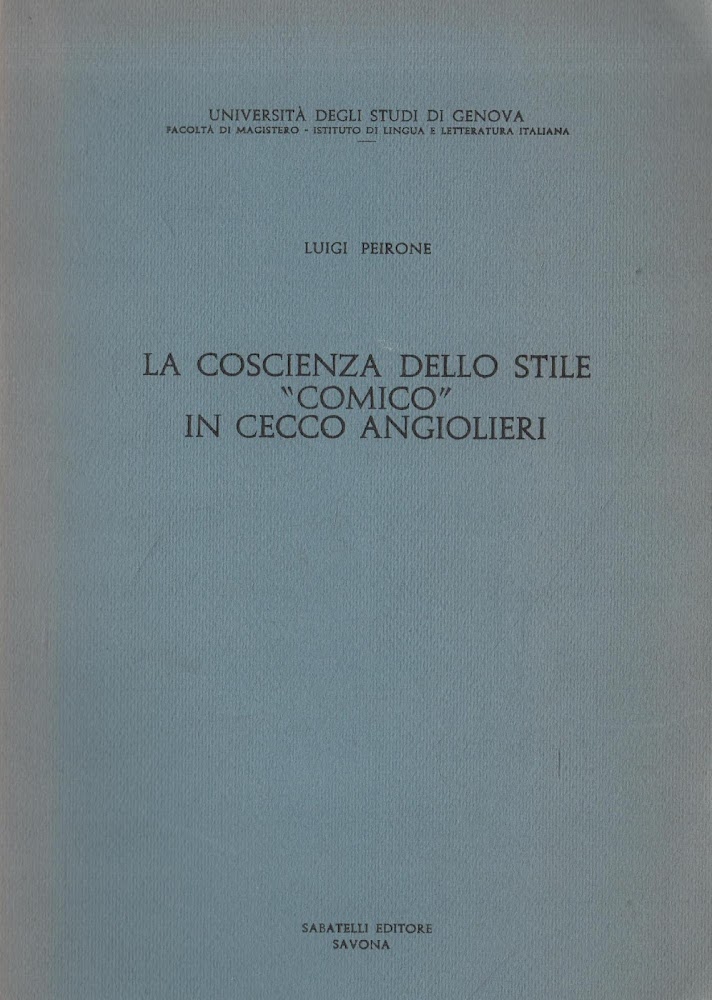 La coscienza dello stile "comico" in Cecco Angiolieri