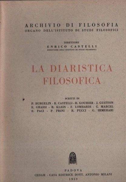 La diaristica filosofica.