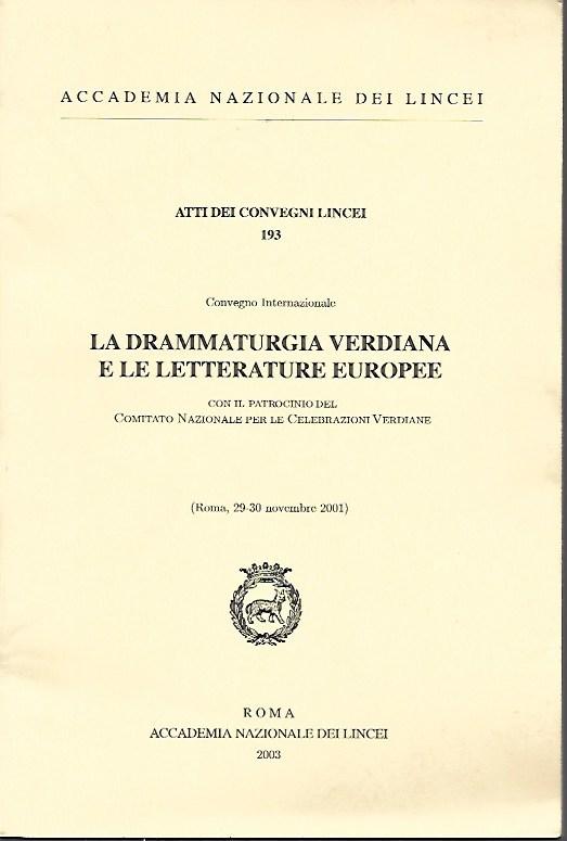 La drammaturgia verdiana e le letterature europee