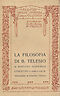LA FILOSOFIA DI B. TELESIO