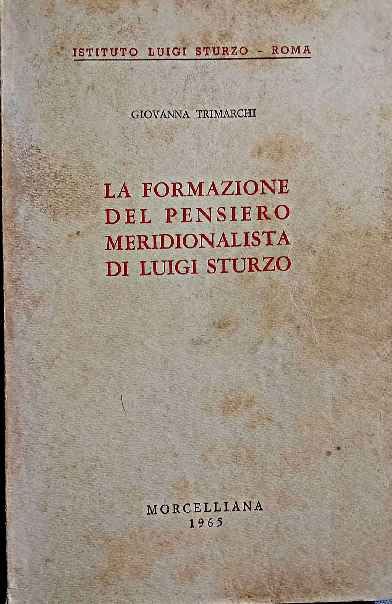 La formazione del pensiero meridionalista di Luigi Sturzo