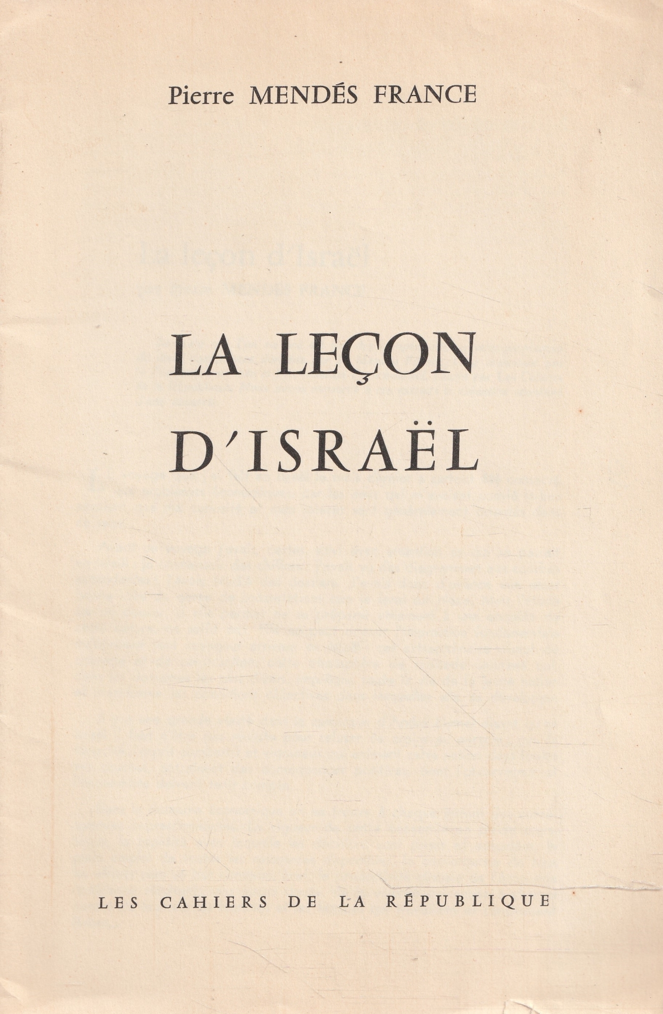 La lecon d'Israel