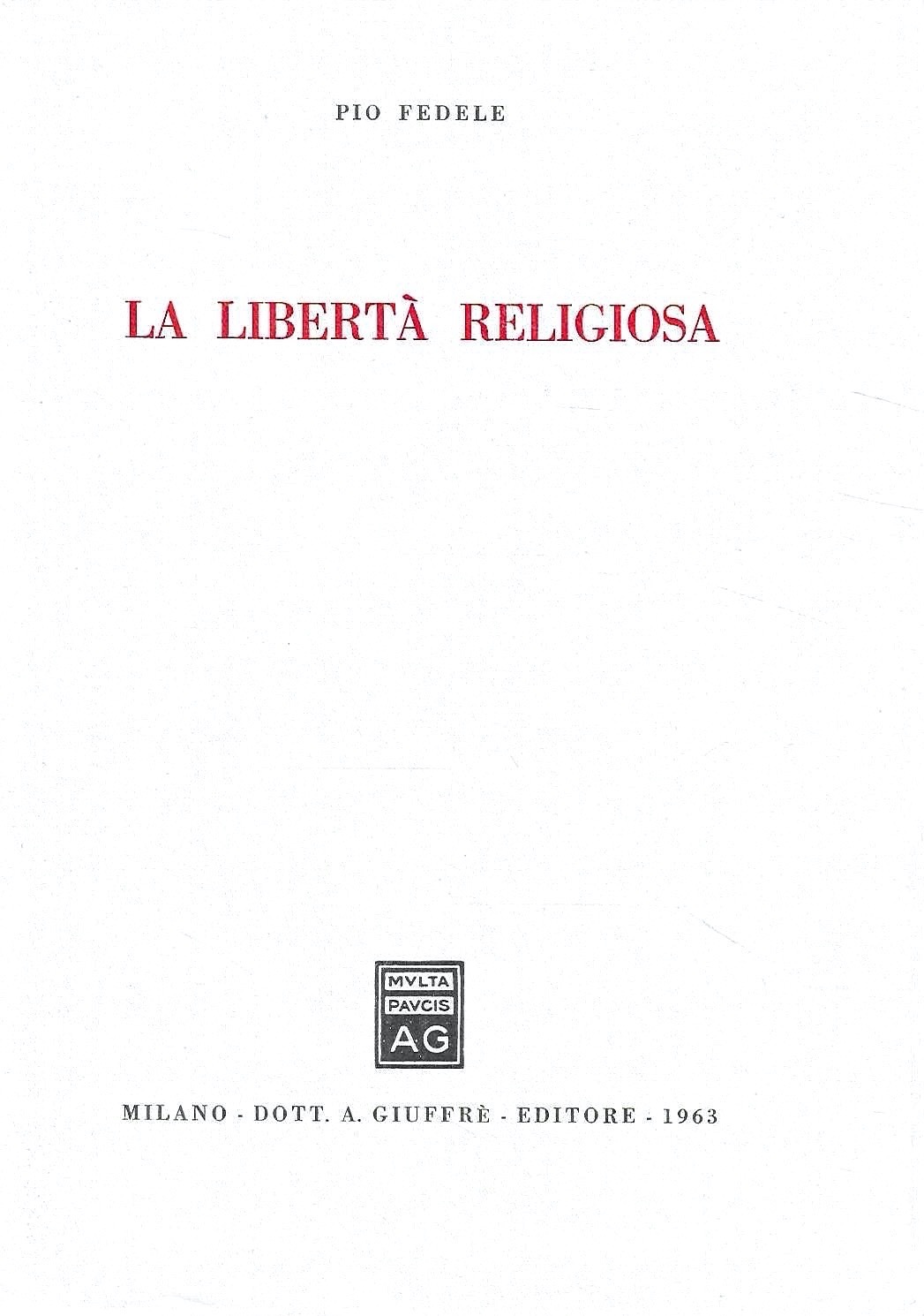 La libertà religiosa