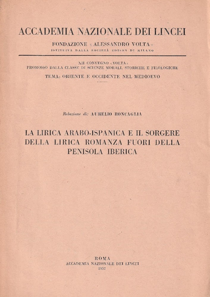 La lirica arabo-ispanica e il sorgere della lirica romanza fuori …