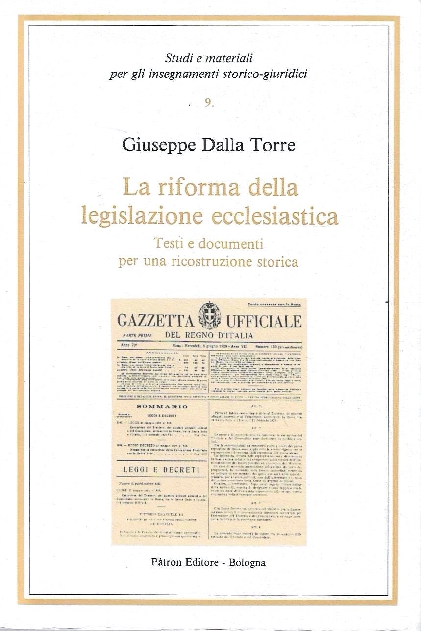 La riforma della legislazione ecclesiastica. Testi e documenti per una …