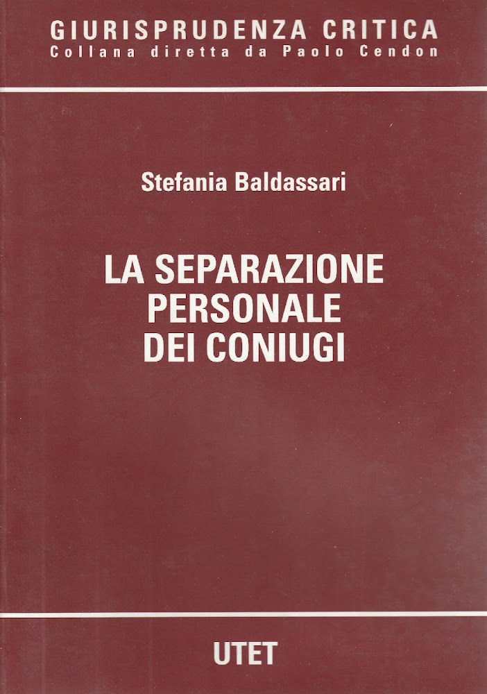 La separazione personale dei coniugi. Tomo primo