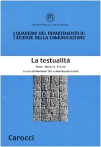 La testualità. Testo materia forme