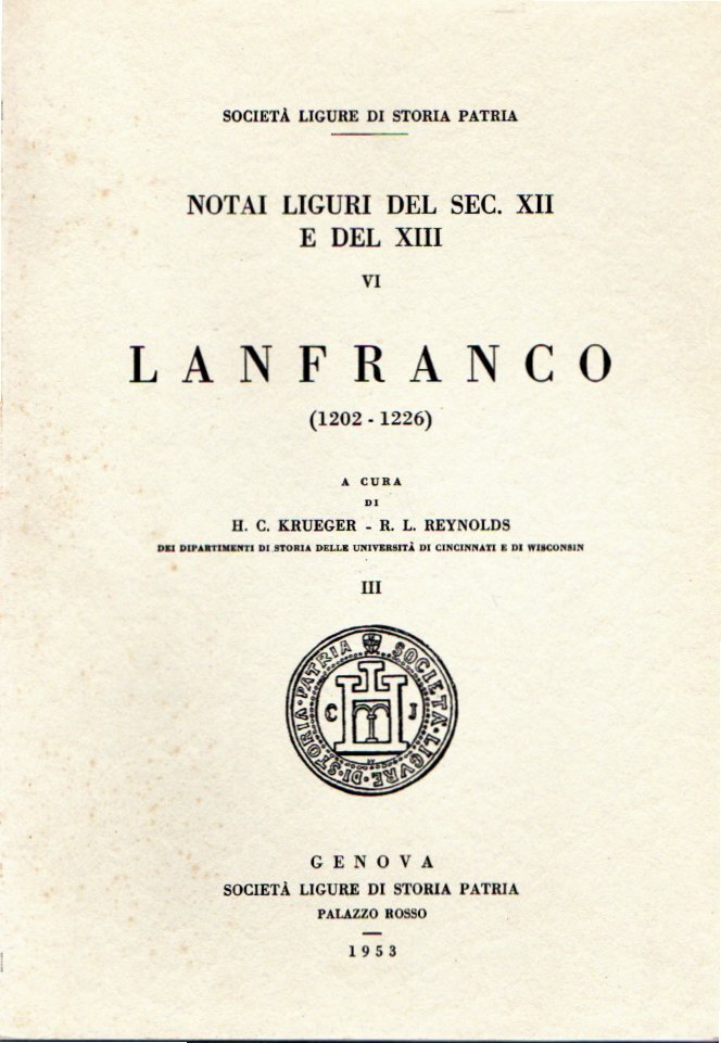 Lanfranco (1202-1226) : Notai liguri del sec. XII e del …