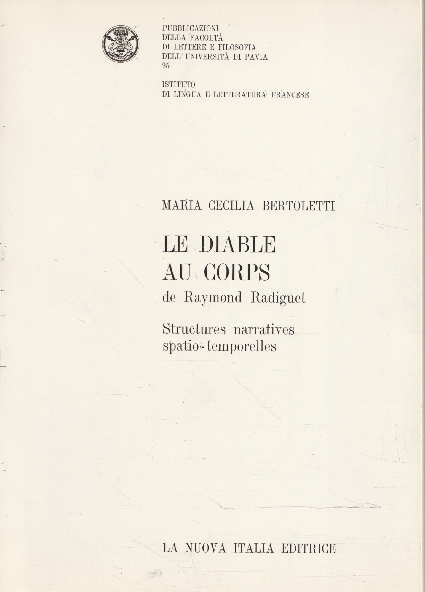 Le diable au corps de Raymond Radiguet. Structures narratives spatio-temporelles