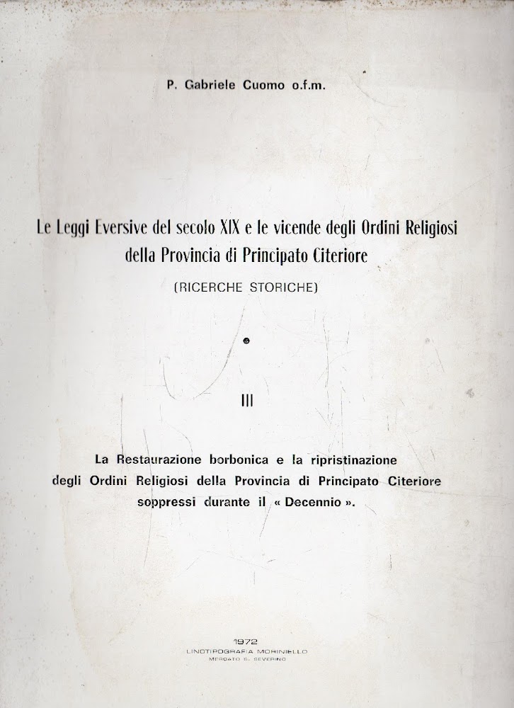 Le leggi eversive del secolo XIX e le vicende degli …