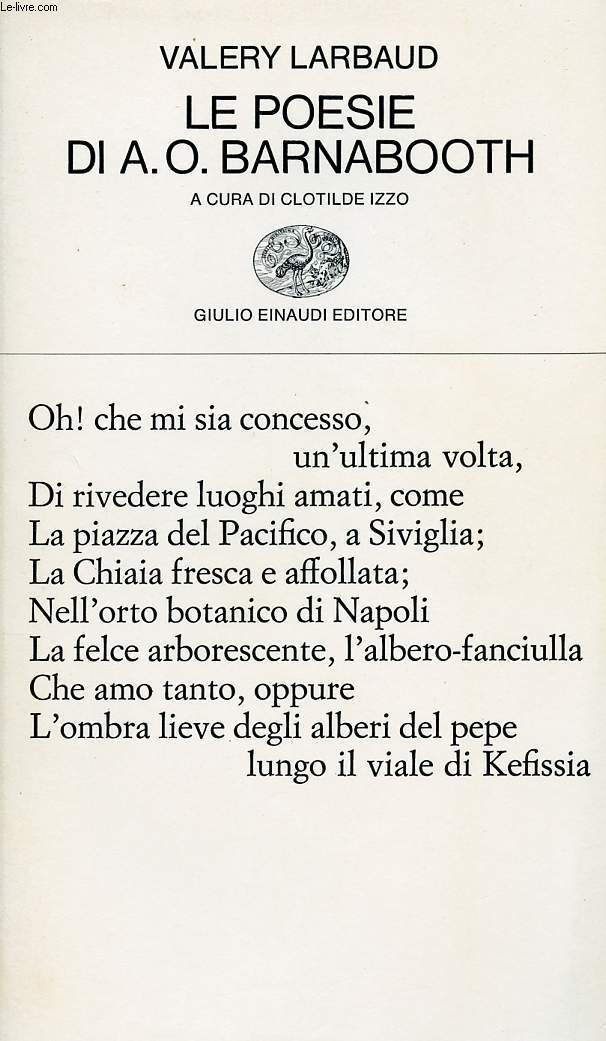 Le Poesie Di A. O. Barnabooth E Poesie Plurilingui
