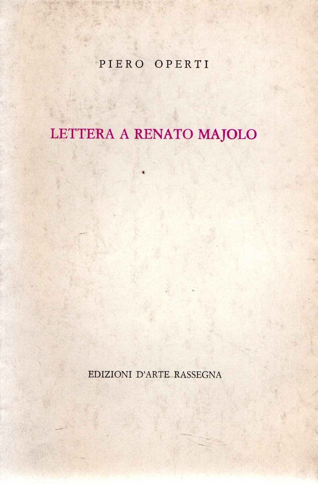 Lettera a Renato Majolo