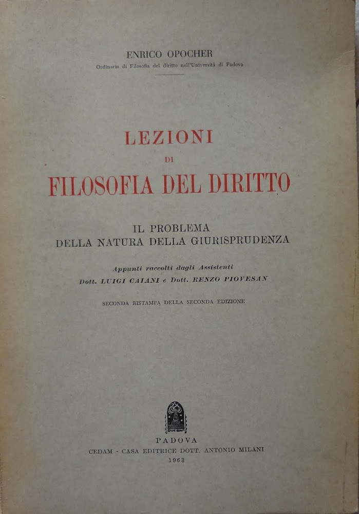 Lezioni di filosofia del diritto