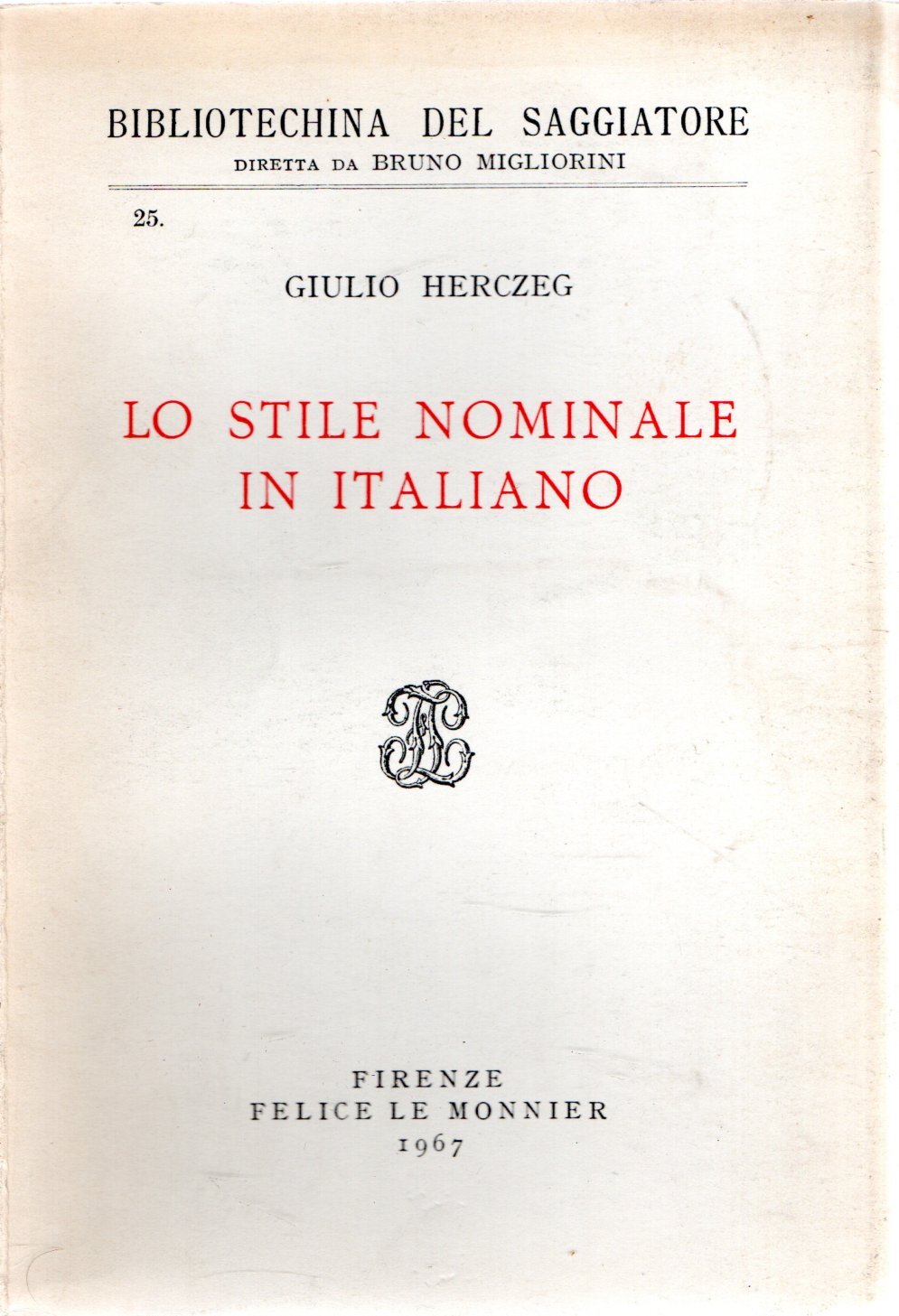 Lo stile nominale in italiano