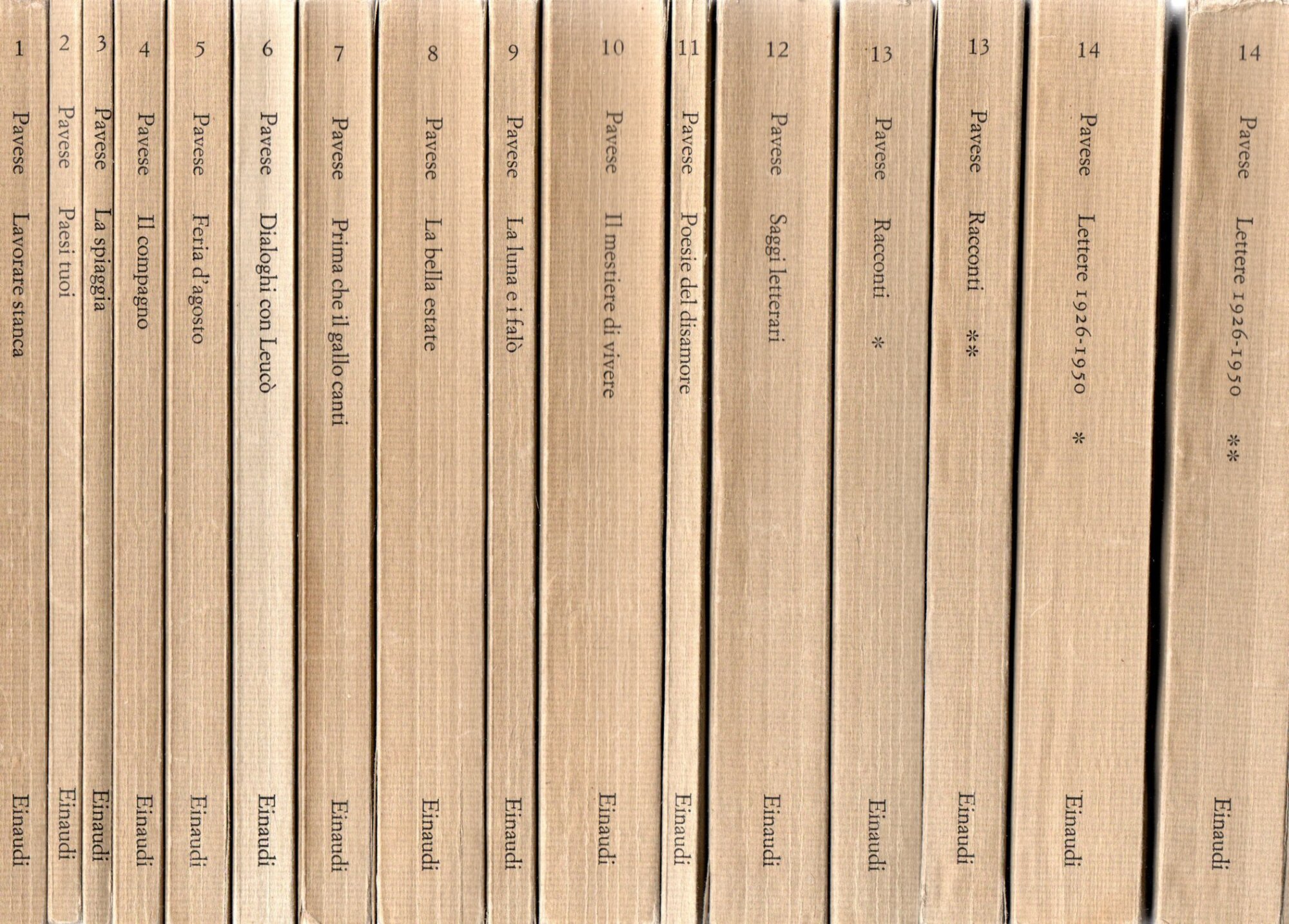 Lotto di 14 vol. di opere di Cesare Pavese in …