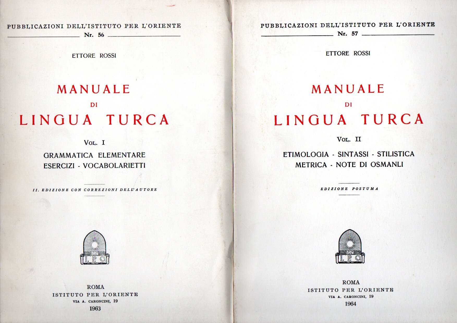 Manuale di Lingua Turca (2 vol.)