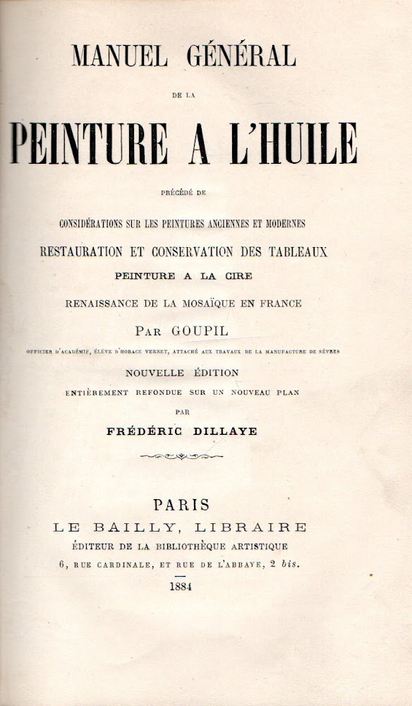 Manuel general de la Peinture a l'Huile