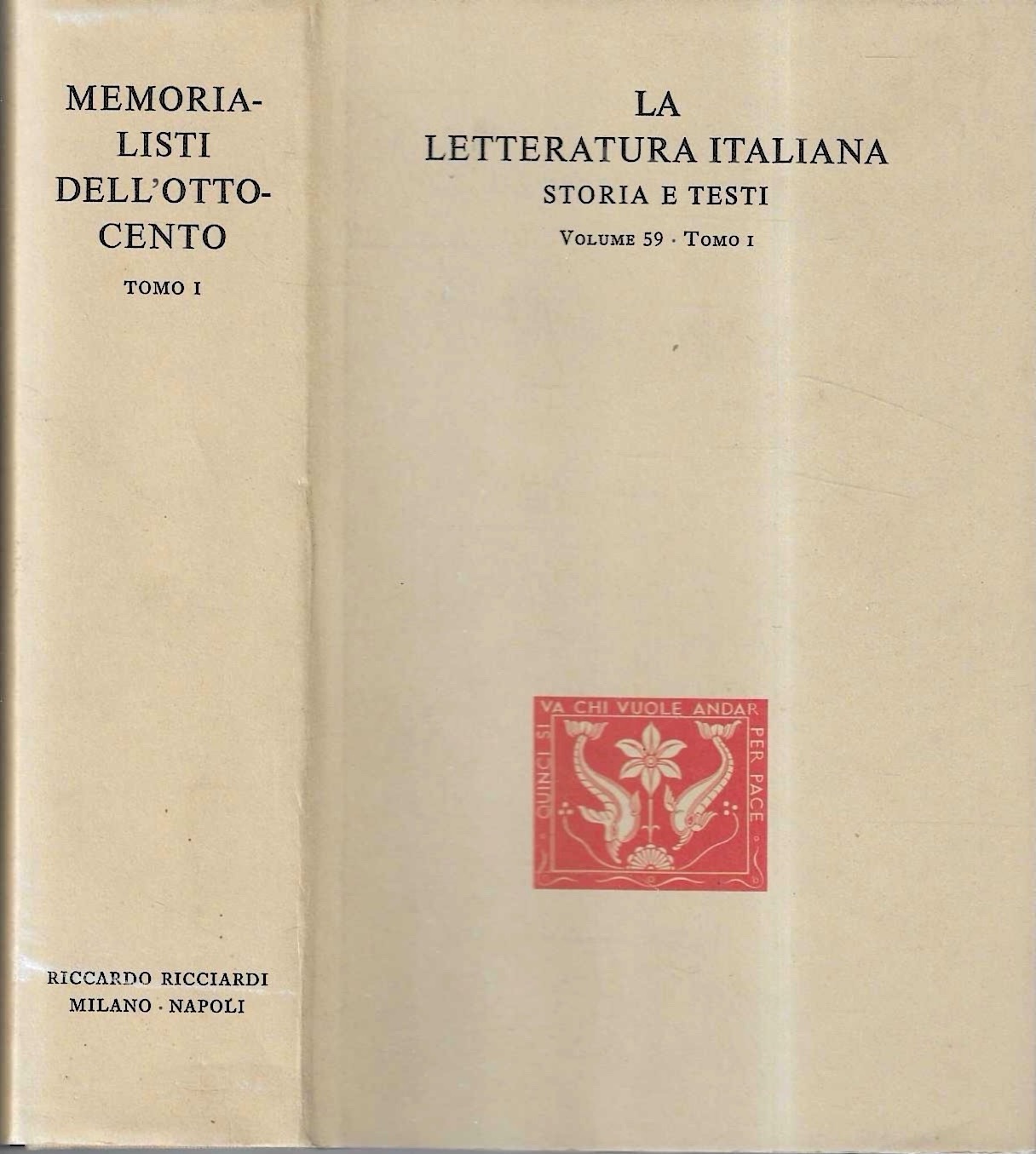Memorialisti dell'Ottocento - Tomo I ("La Letteratura Italiana. Storia e …