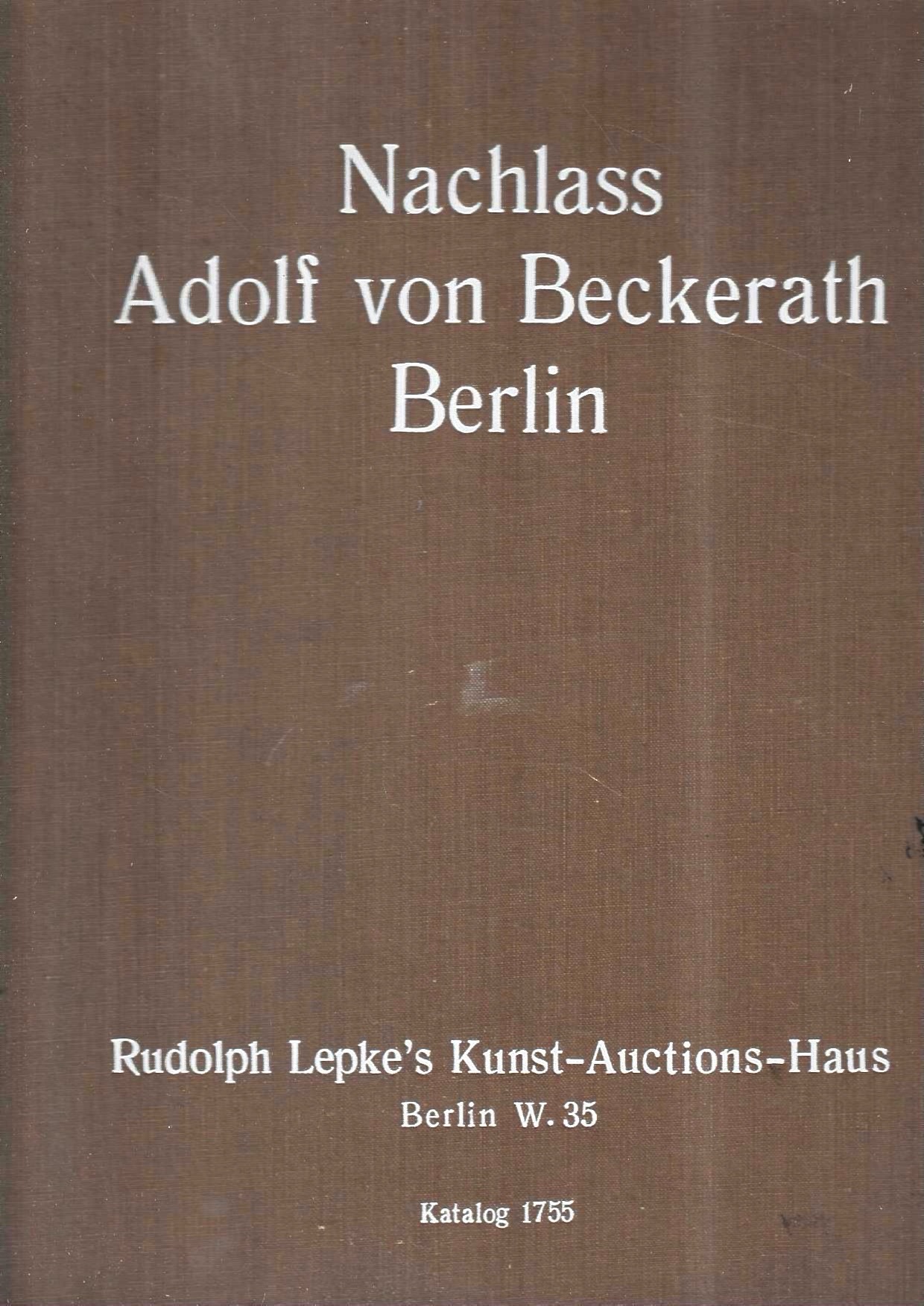 Nachlass Adolf von Beckerath, Berlin