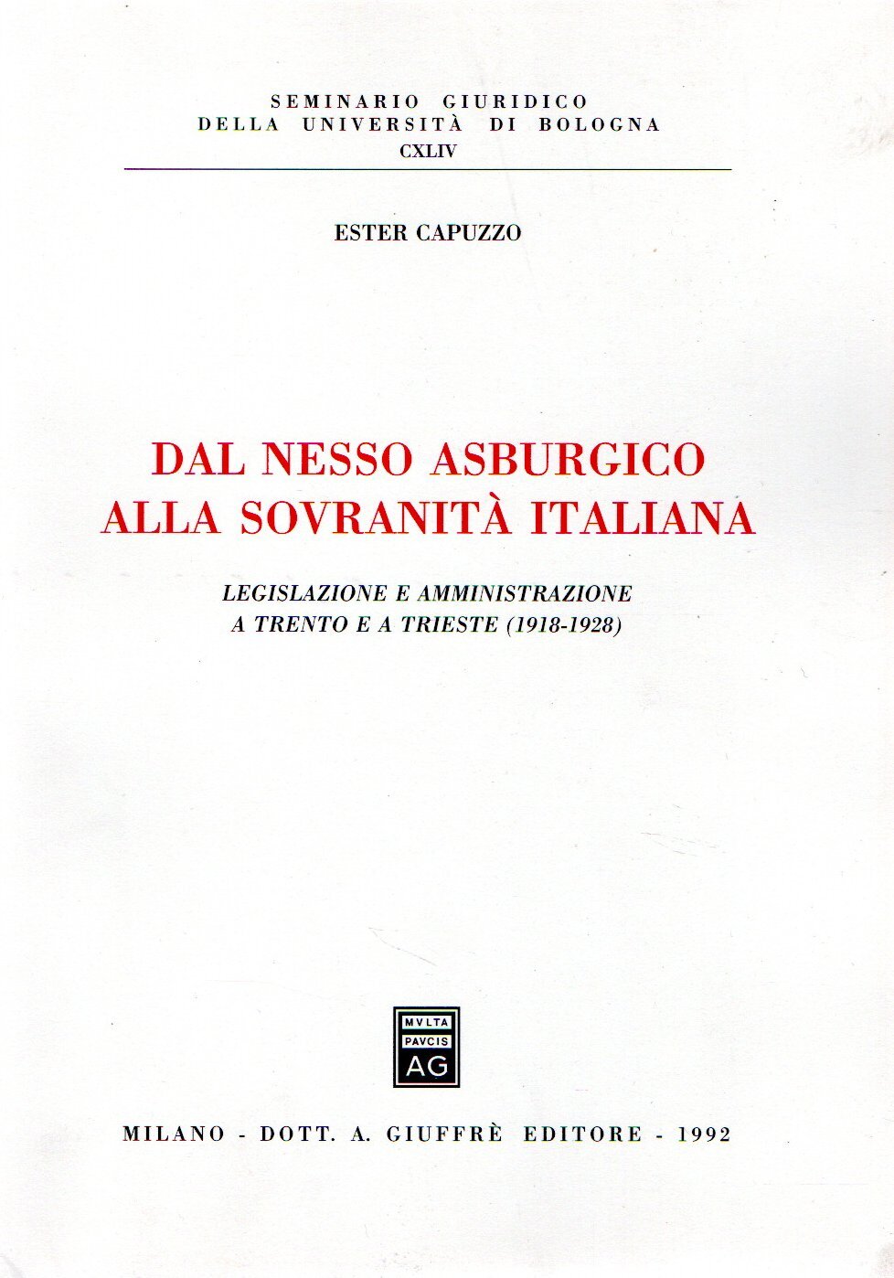 Nesso asburgico alla sovranita' italiana