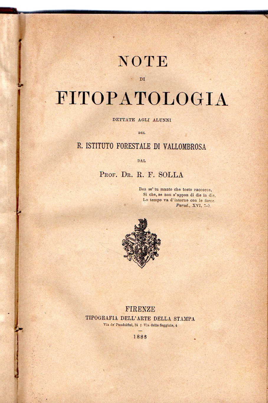 Note di Fitopatologia