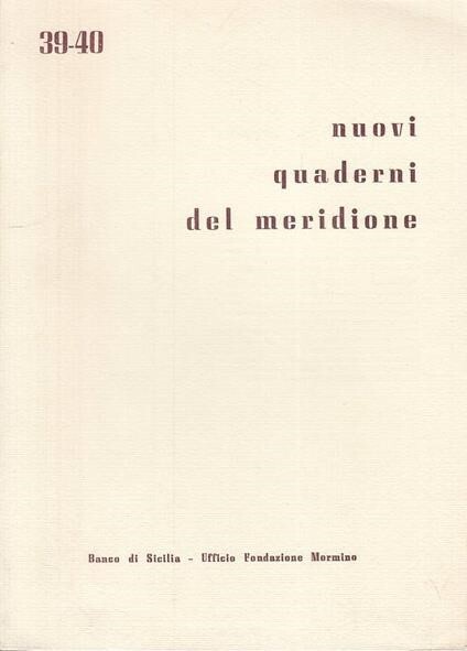 Nuovi Quaderni Del Meridione 39/40
