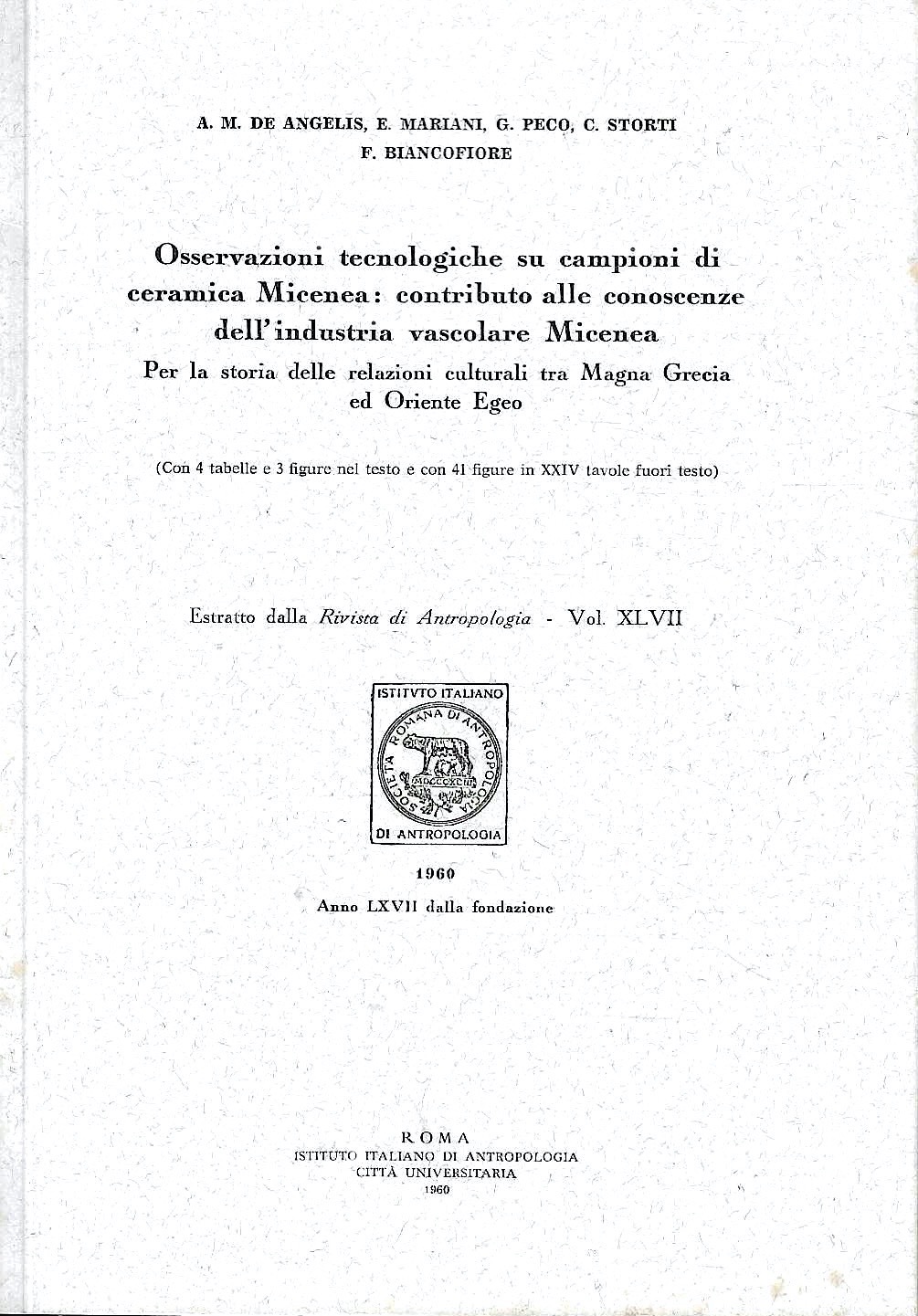 Osservazioni tecnologiche su campioni di ceramica Micenea: contributo alle conoscenze …