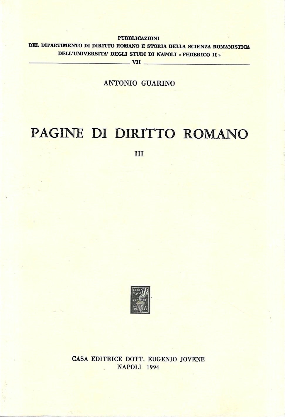 Pagine di Diritto Romano. III