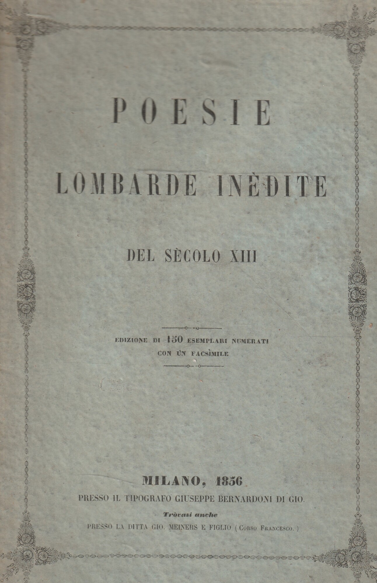 Poesie lombarde inèdite del sècolo XIII