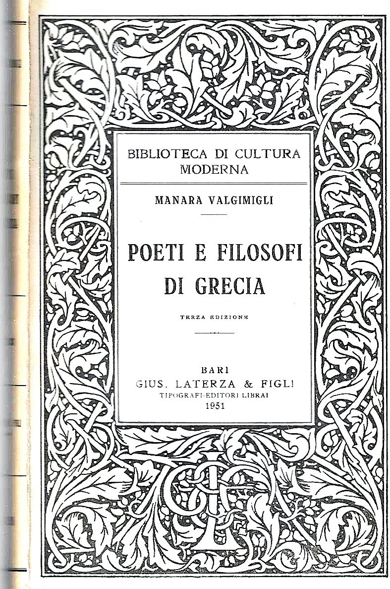 Poeti e filosofi di Grecia (Collana "Biblioteca di Cultura Moderna")