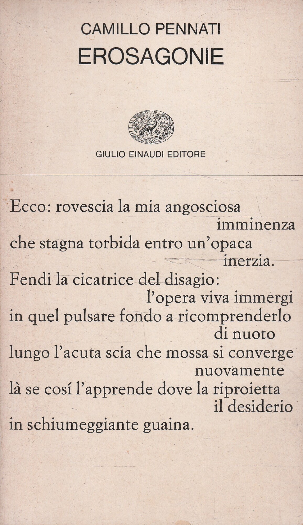 Prima edizione autografata !!! Erosagonie