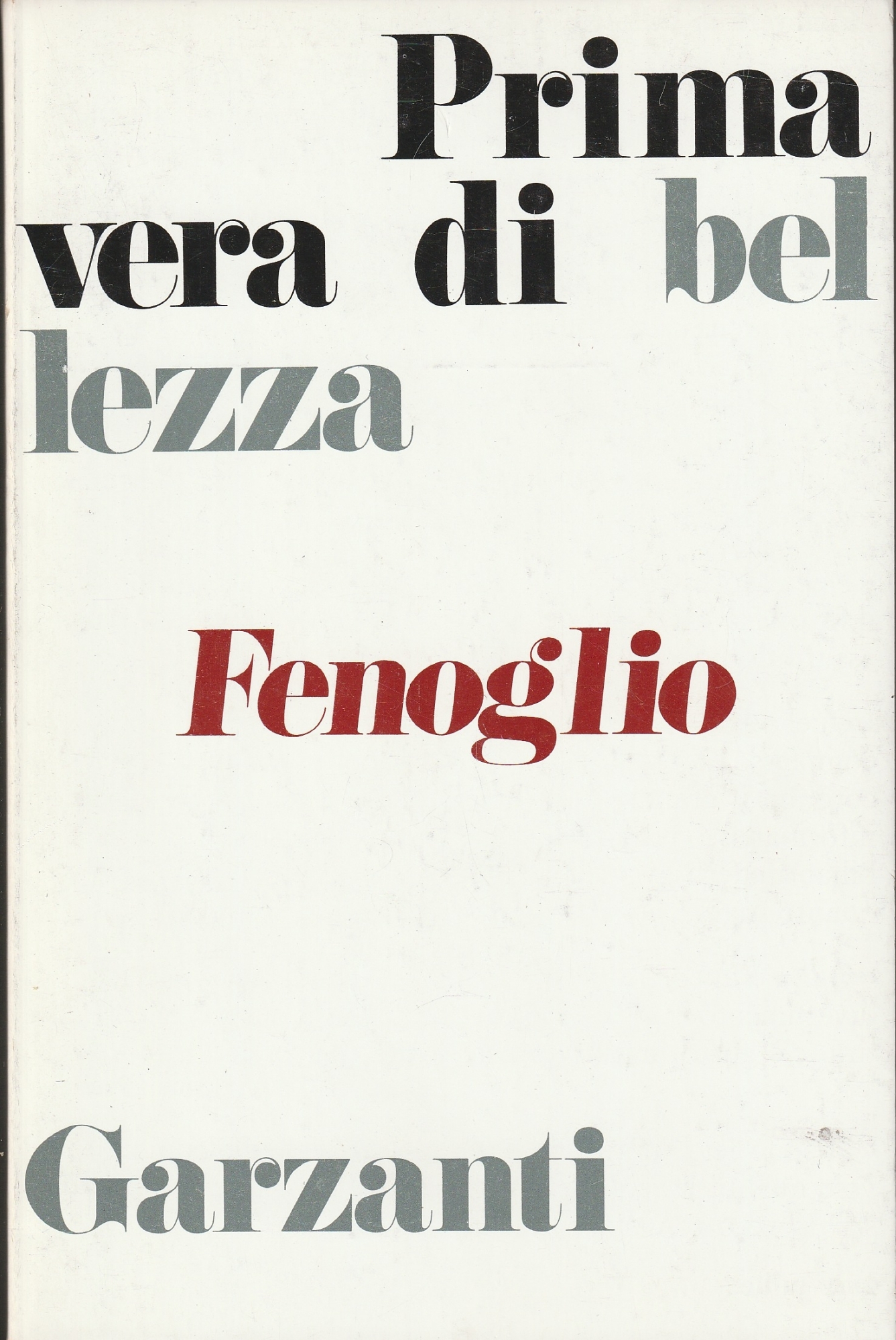 Primavera di bellezza : romanzo