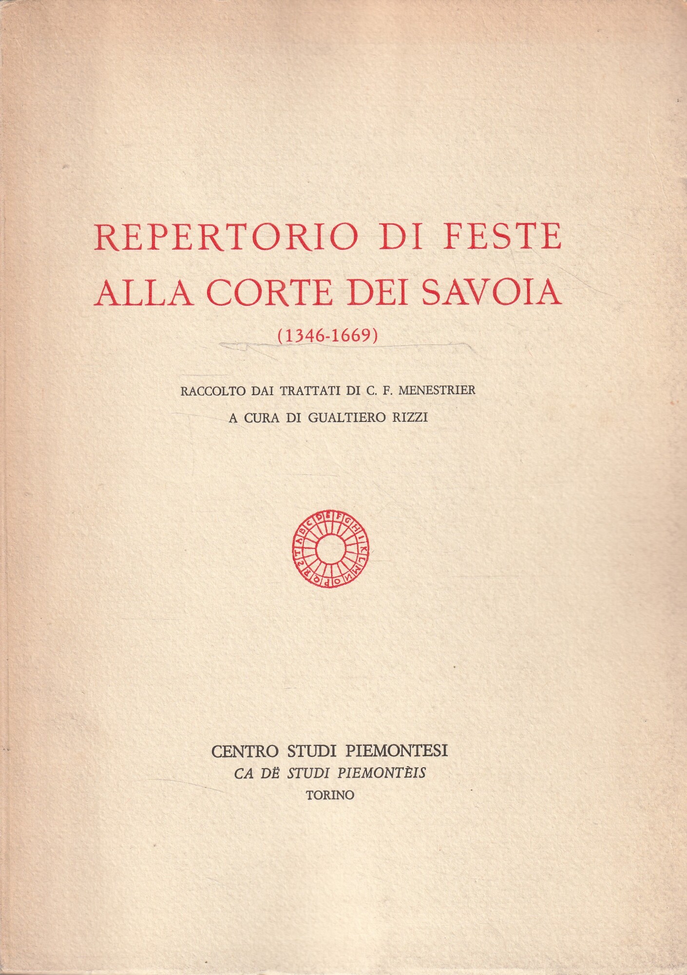 Repertorio di feste alla corte dei Savoia (1346-1669)