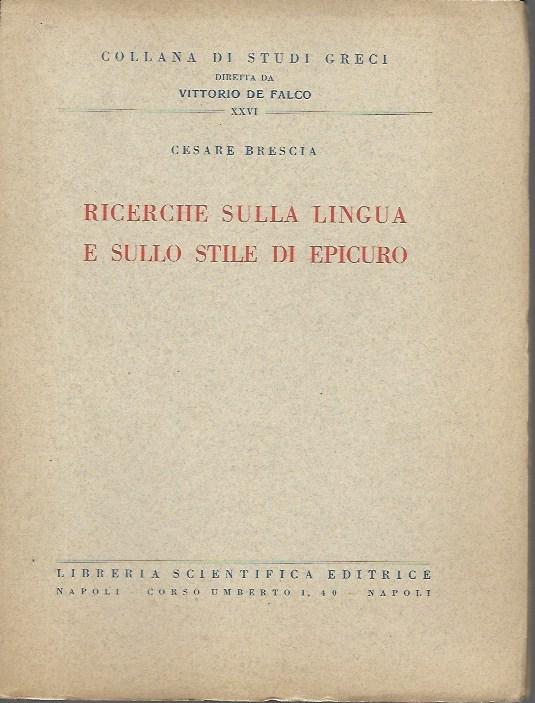 Ricerche sulla lingua e sullo stile di Epicuro