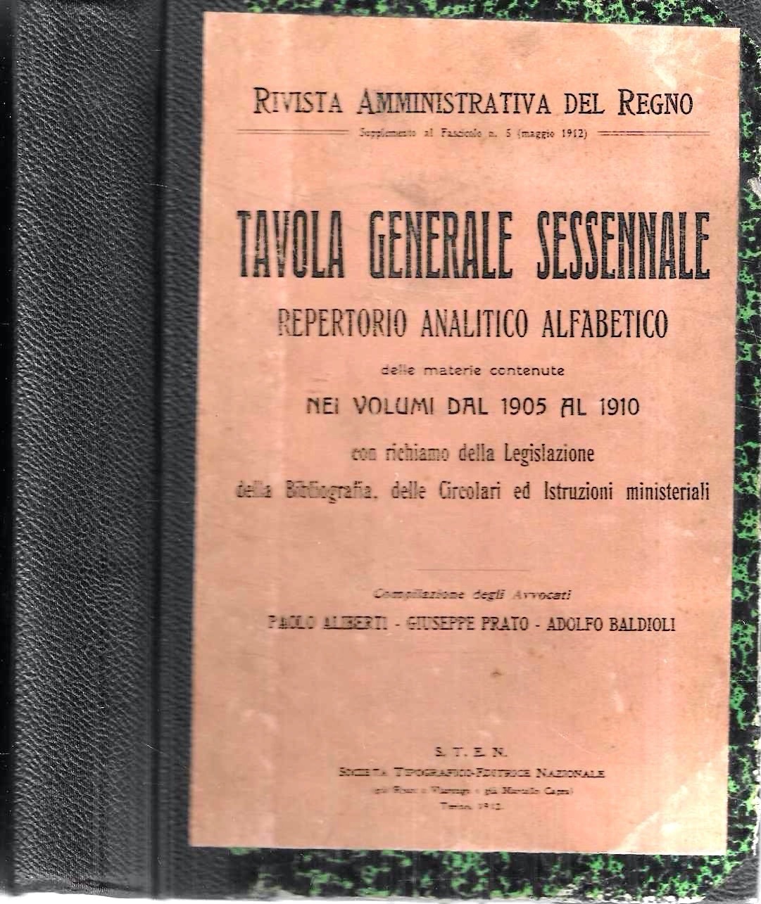 Rivista Amministrativa del Regno. Tavola generale sessennale: repertorio analitico alfabetico …