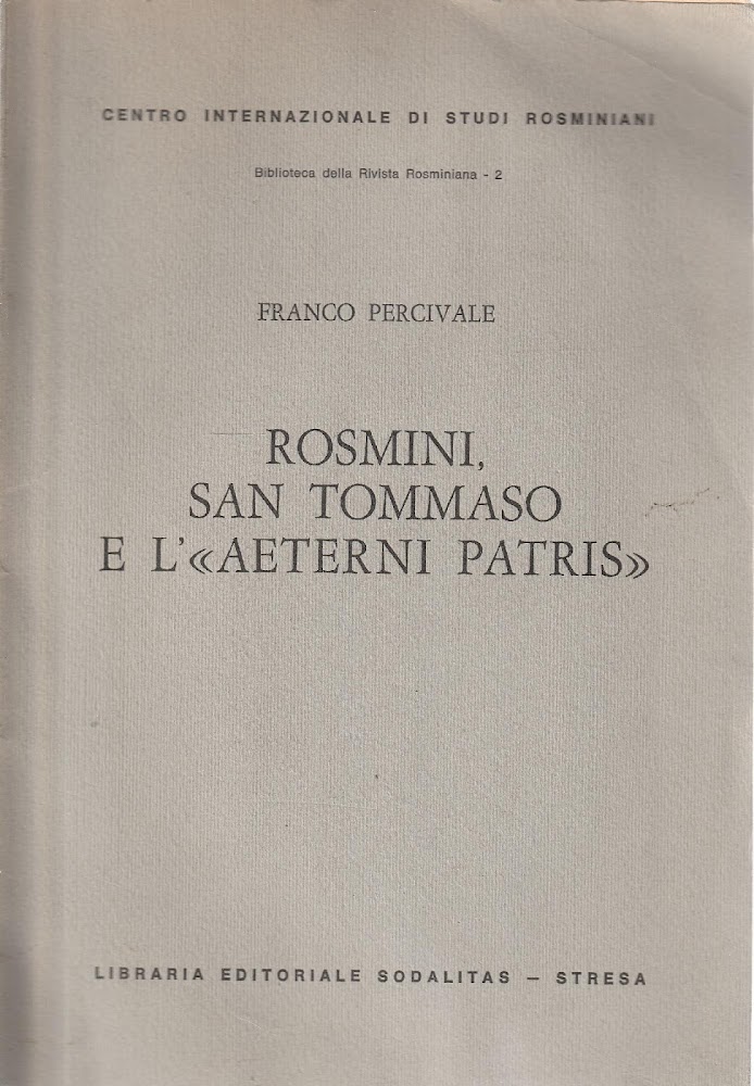 Rosmini, San Tommaso e l' "Aeterni Patris"
