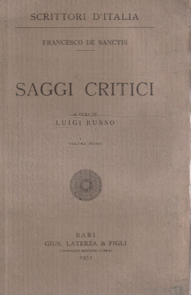 Saggi critici di Francesco De Sanctis a cura di Luigi …
