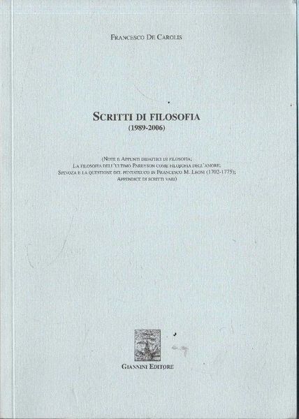 Scritti di filosofia (1989-2006)