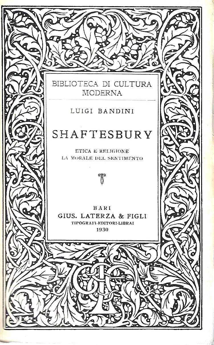 Shaftesbury. Etica e religione - La morale del sentimento (Collana …