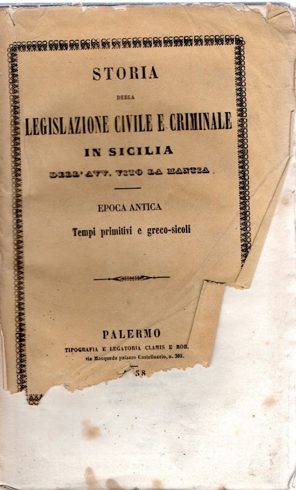 Storia della legislazione civile e criminale in Sicilia